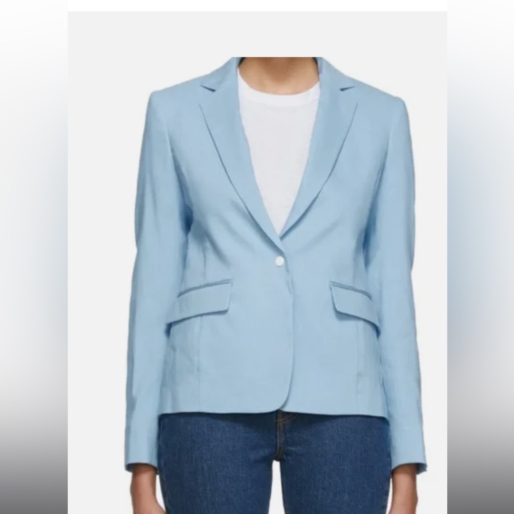 Rag & Bone baby blue linen blazer